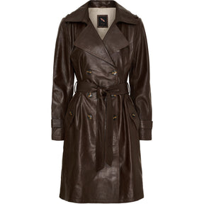 BTFCPH Trenchcoat i læder Jakker Dark Truffle