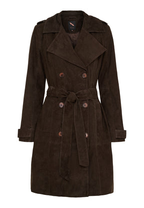 BTFCPH Trenchcoat i ruskind Frakker Dark Chocolate Brown