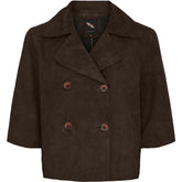BTFCPH Trenchcoat med korte ærmer i ruskind Jakker Dark Chocolate Brown
