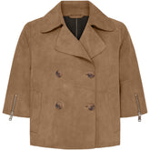BTFCPH Trenchcoat med korte ærmer i ruskind Jakker Nude Brown