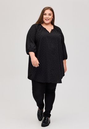 NO. 1 BY OX Tunika Kjole Tunika Black w Silver stones