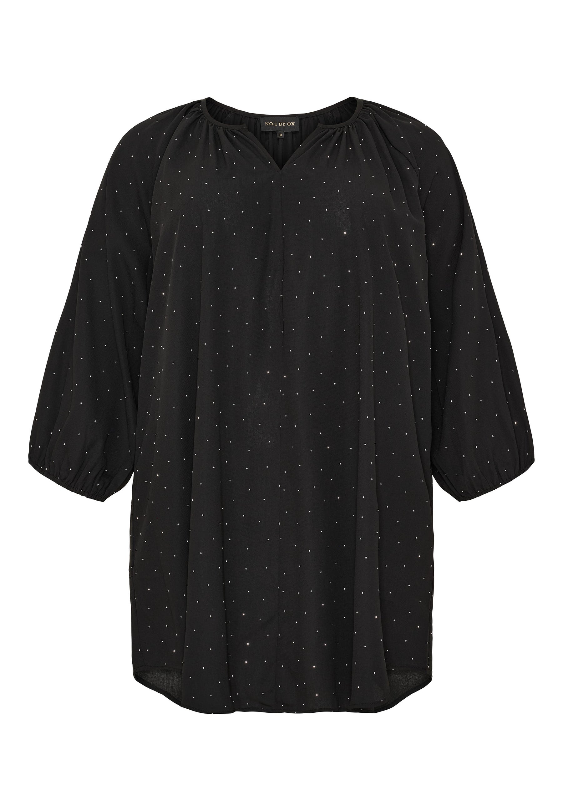 NO. 1 BY OX Tunika Kjole Tunika Black w Silver stones