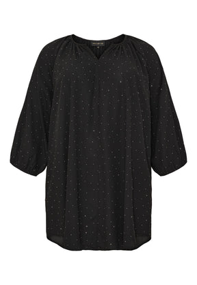 NO. 1 BY OX Tunika Kjole Tunika Black w Silver stones