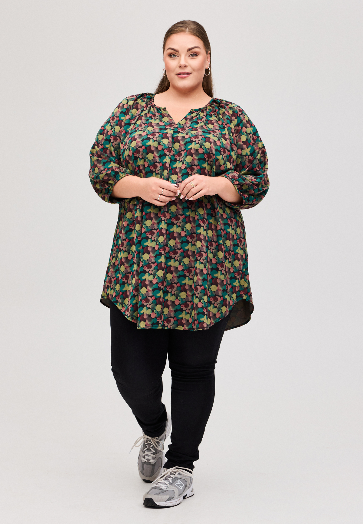 NO. 1 BY OX Tunika kjole Kjoler Black w multicoloured bubbles