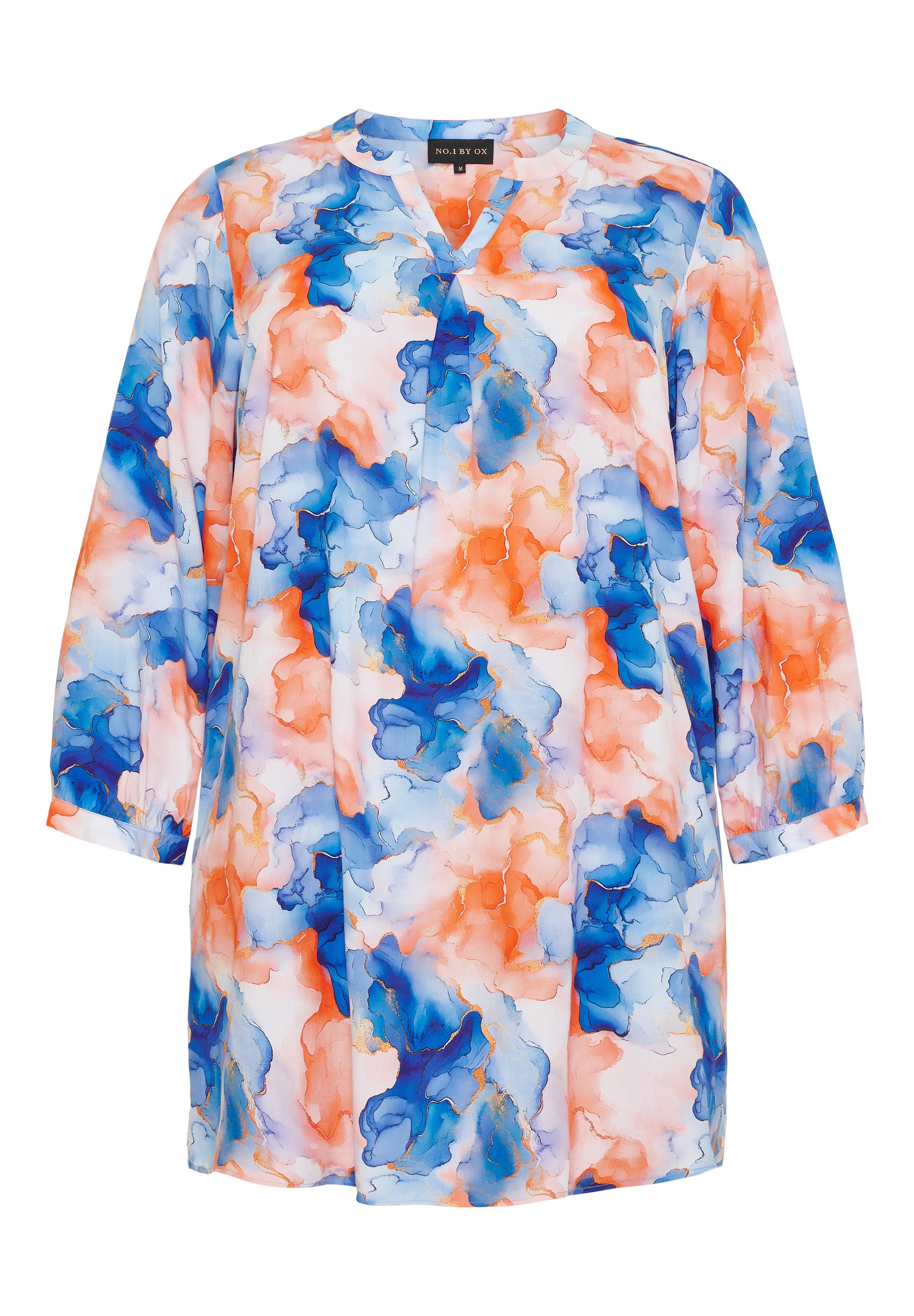 NO. 1 BY OX Tunika med 3/4 ærmer Kjoler Cobolt blue and coral watercolours