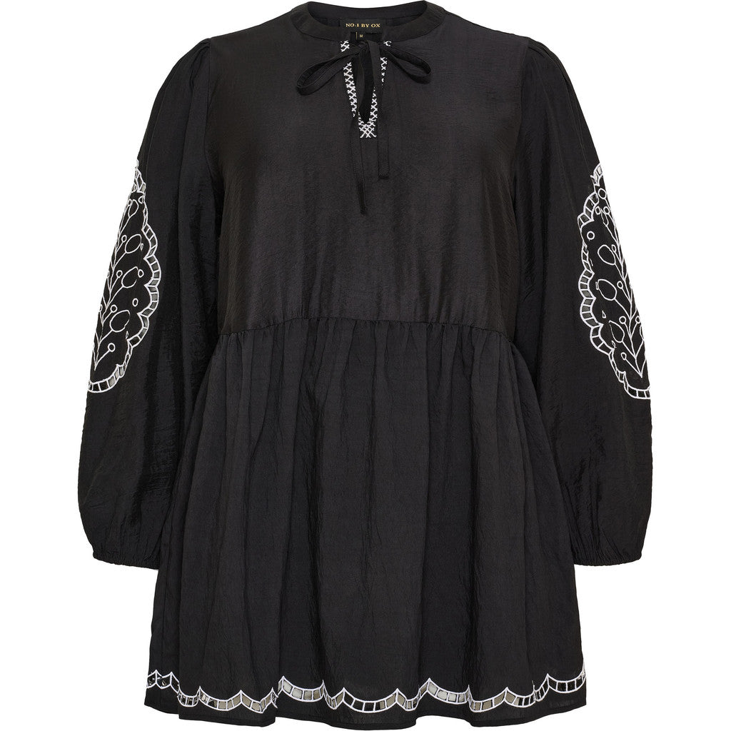 NO. 1 BY OX Tunika med broderi Tunika Sort