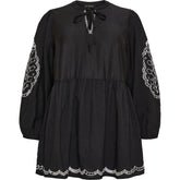 NO. 1 BY OX Tunika med broderi Tunika Sort