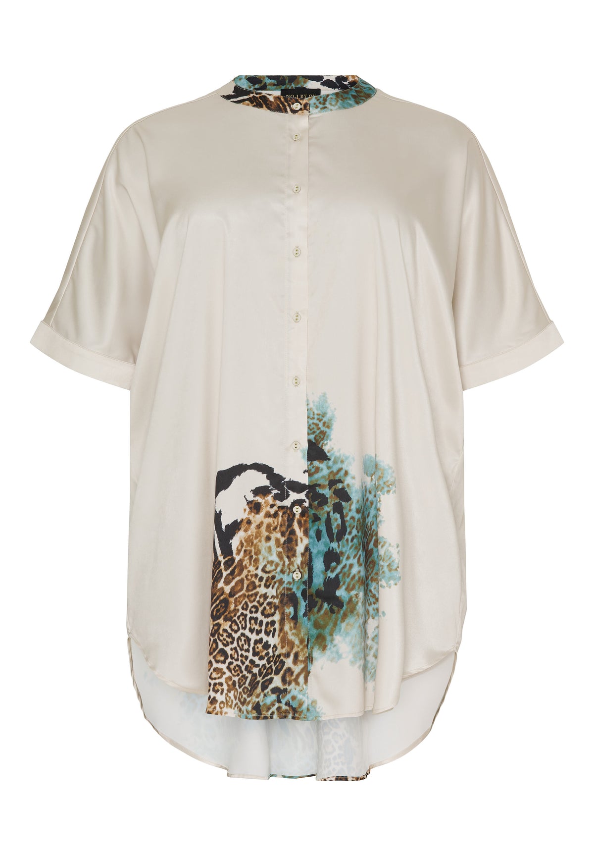 NO. 1 BY OX Tunika med unikt leoprint Bluser Cream White w Leo print