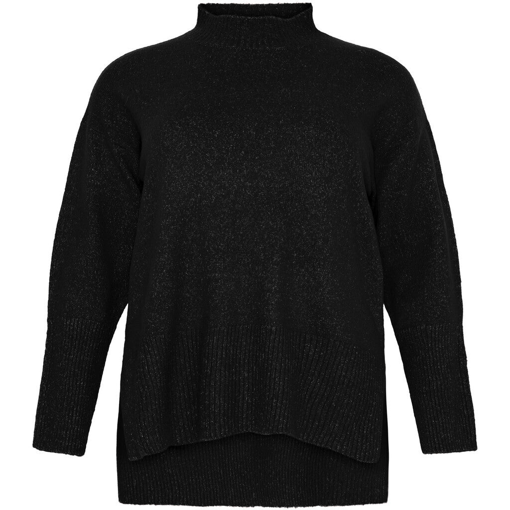 NO. 1 BY OX striktrøje ribkant i hals Sweaters Sort