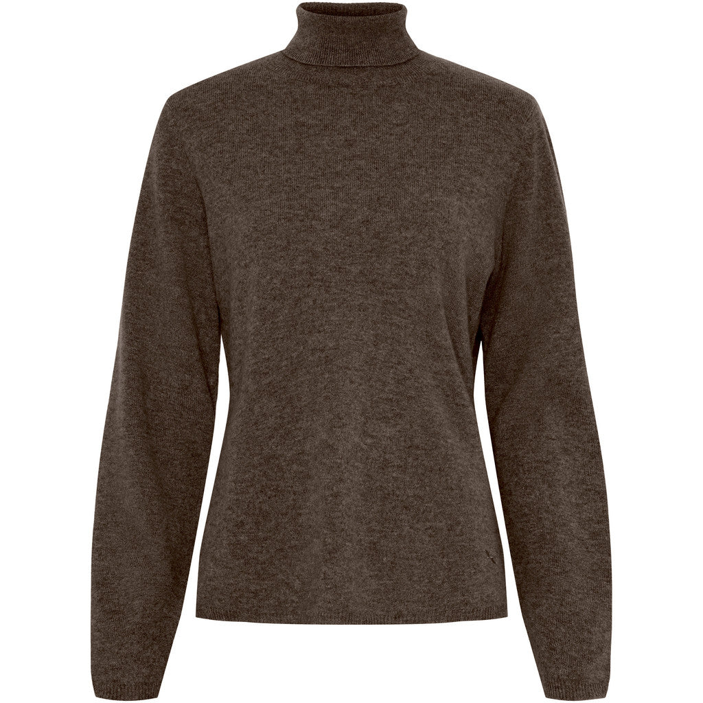 BTFCPH Turtleneck i cashmere blanding Pullovers Dark Brown Melange
