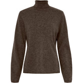 BTFCPH Turtleneck i cashmere blanding Pullovers Dark Brown Melange