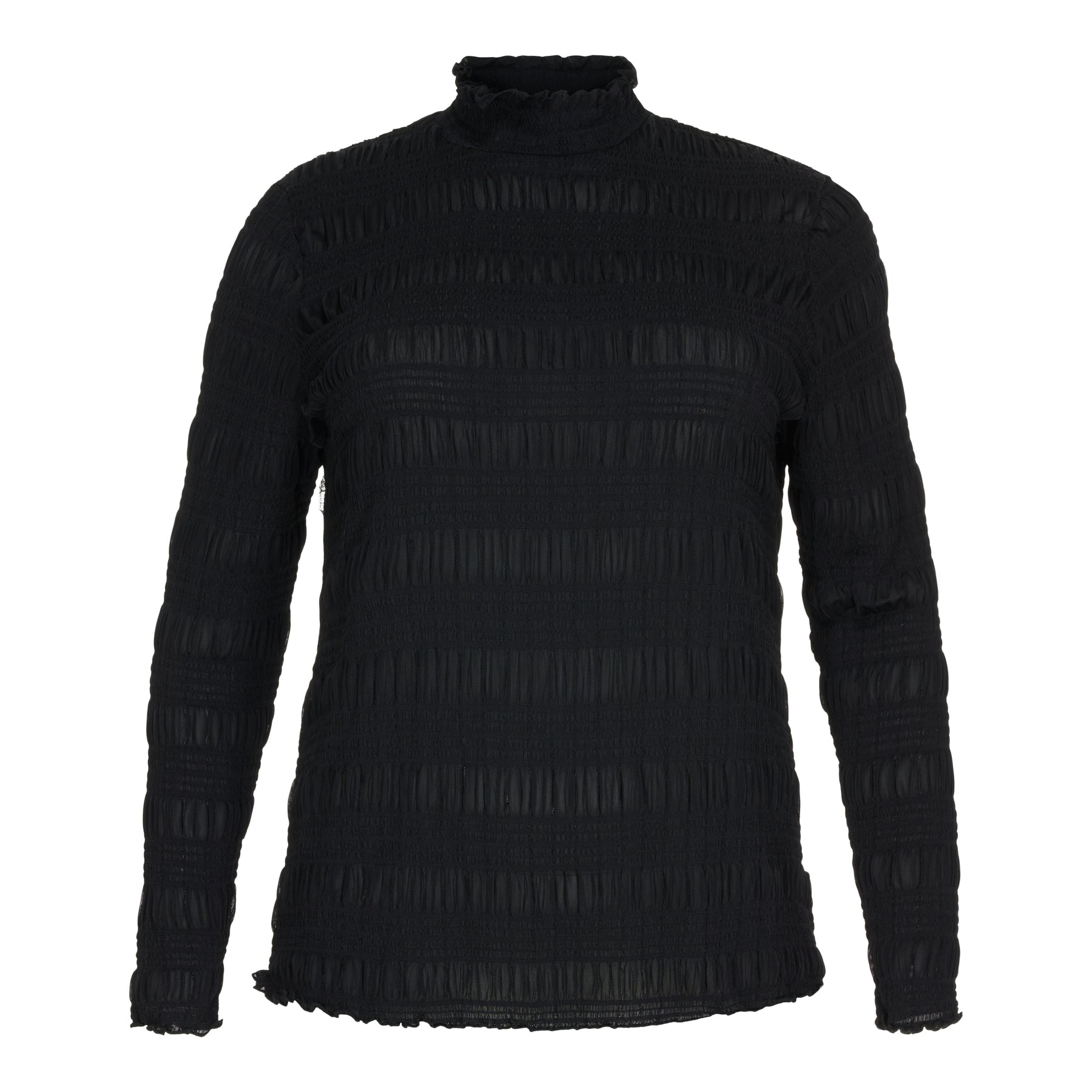 NO. 1 BY OX Turtleneck med rib Bluser Sort