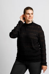 NO. 1 BY OX Turtleneck med rib Bluser Sort