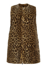 NO. 1 BY OX Vest i imiteret pels med leopardprint Veste Brun