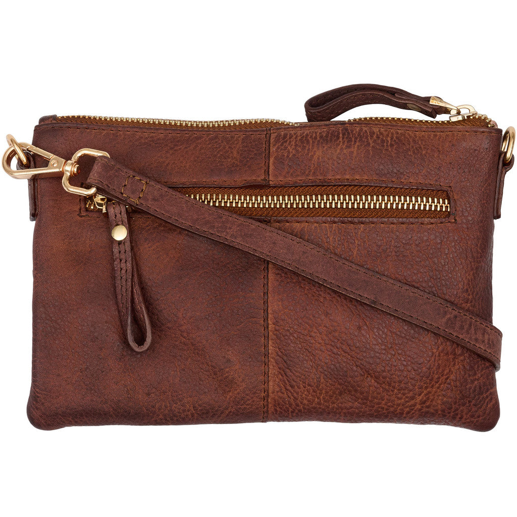 Orchid Washed Cow Clutch Tasker Brun