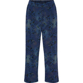 NO. 1 BY OX Wide Pants w hidden circle string Bukser Snorkel Blue w Blue Gold Flowers