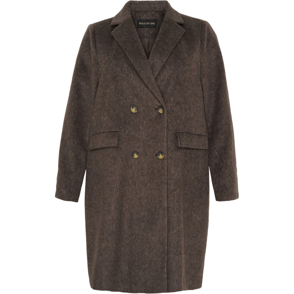 NO. 1 BY OX Wool Coat Frakker Brun