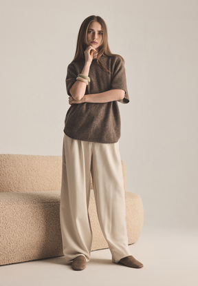 BTFCPH Yak pullover med korte ærmer Pullovers Beige