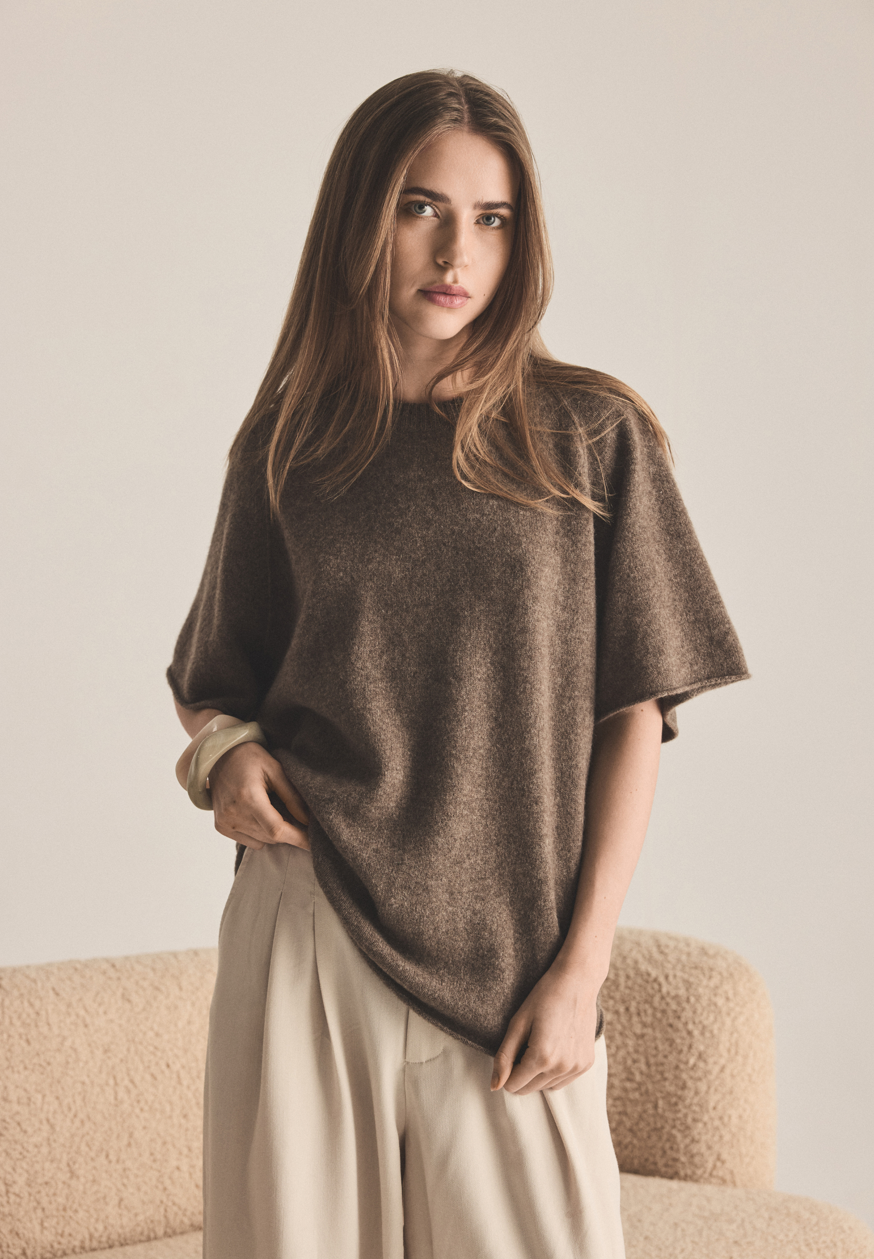 BTFCPH Yak pullover med korte ærmer Pullovers Beige