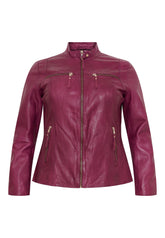 NO. 1 BY OX klassisk læderjakke (Str. 36 - 46) Jakker Magenta Pink w light Gold acc.