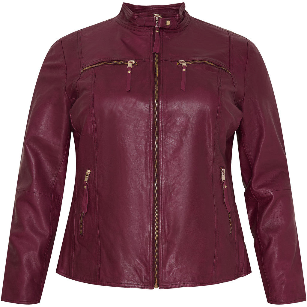 NO. 1 BY OX klassisk læderjakke (Str. 36 - 46) Jakker Windsor Wine w. light gold acc.