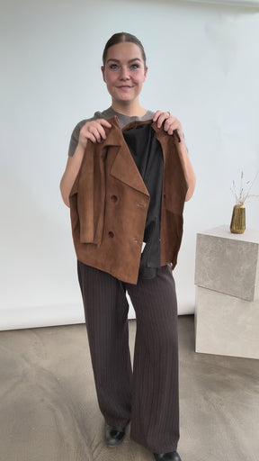 BTFCPH Trenchcoat med korte ærmer i ruskind Jakker Caramel