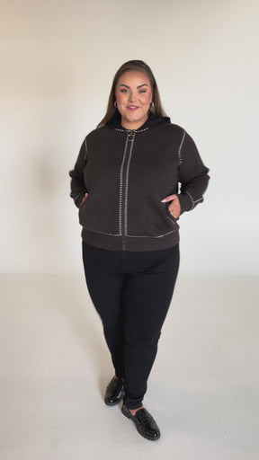 NO. 1 BY OX Cardigan med lynlås Cardigans Grå