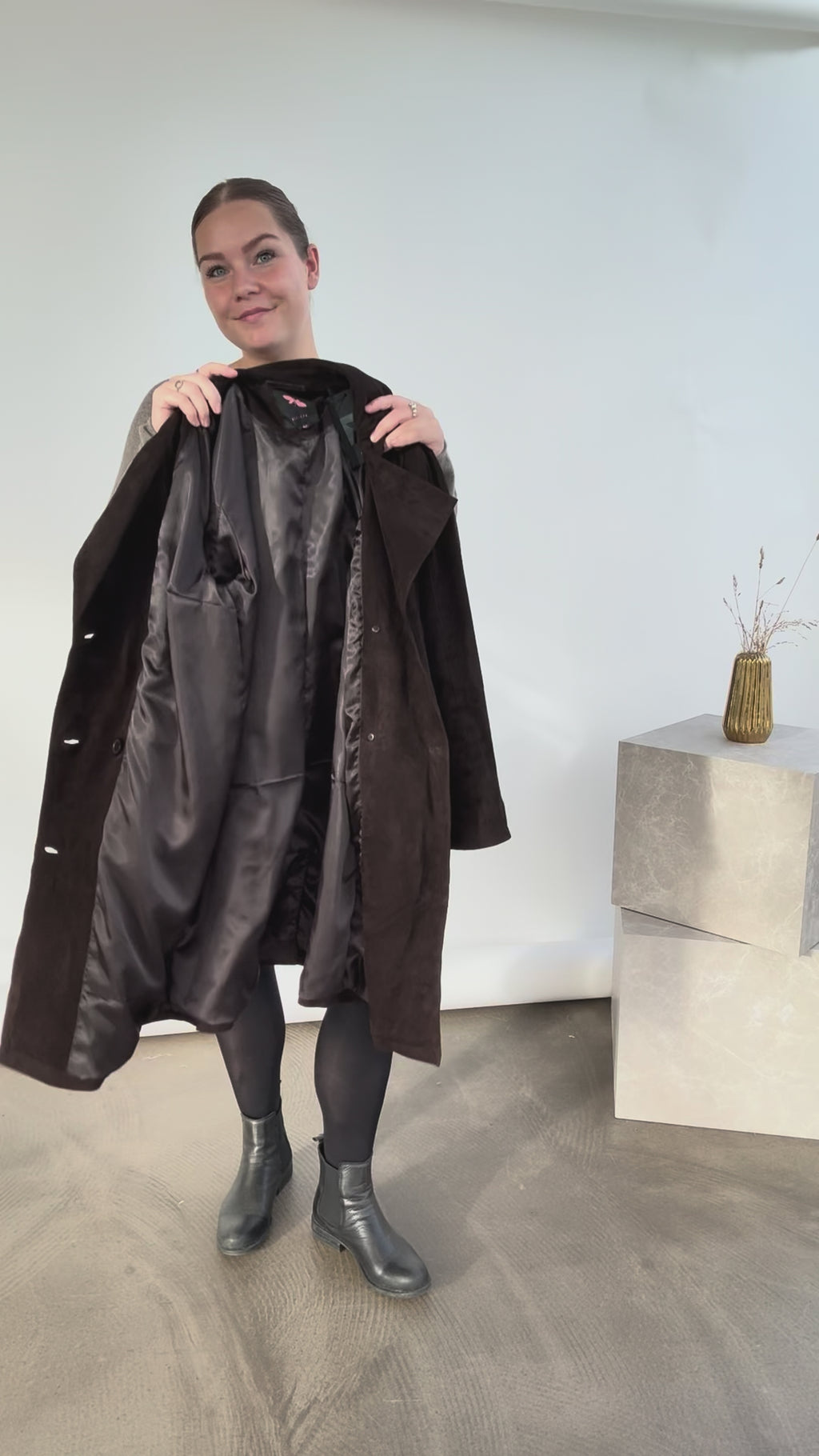 BTFCPH Trenchcoat i ruskind Frakker Dark Chocolate Brown