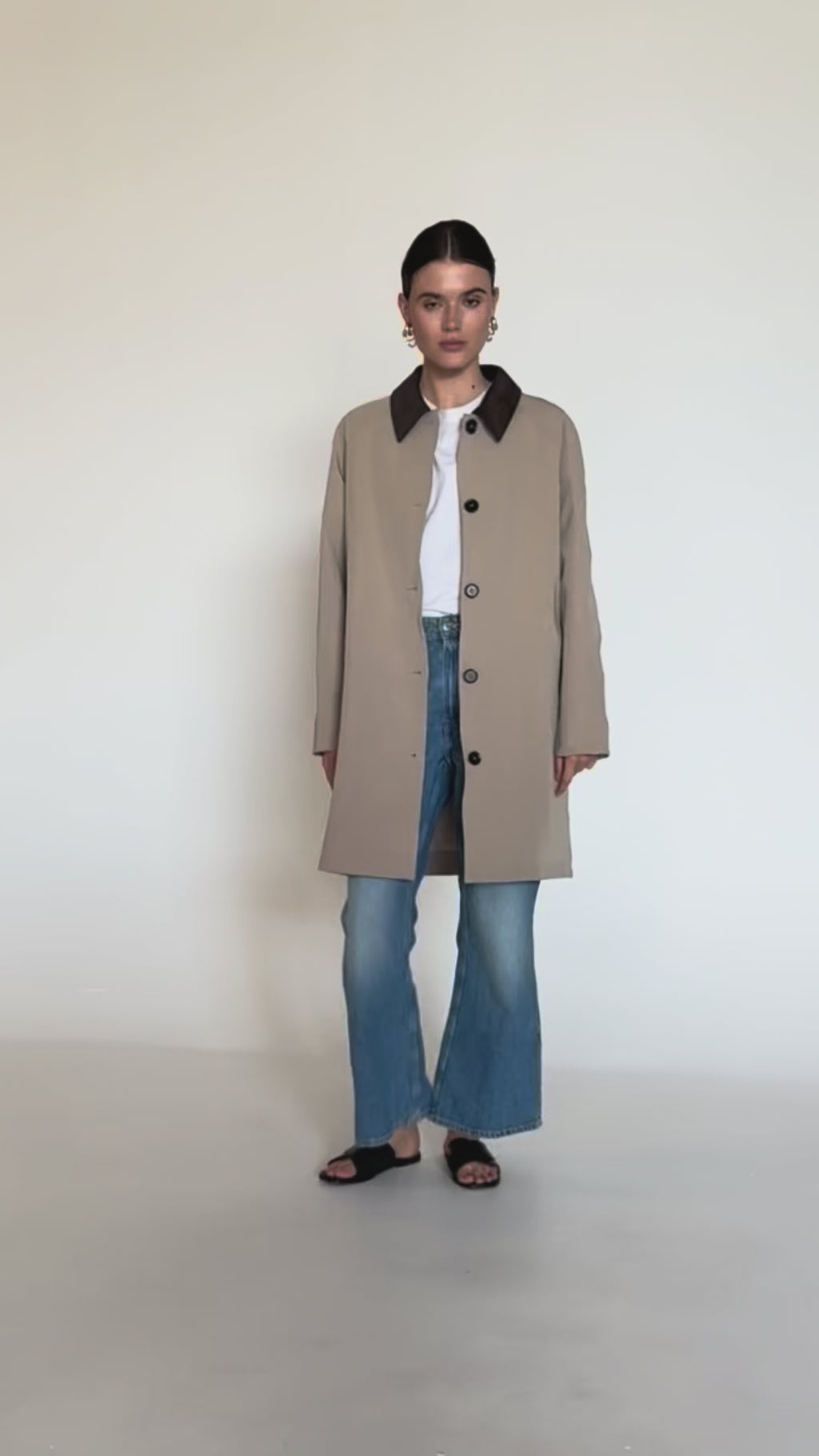 NOTYZ Frakke med fløjlskrave Frakker Beige