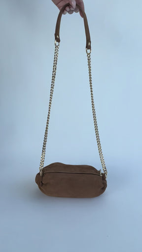 BTFCPH Crossbody clutch i ruskind Tasker Caramel w. Light Gold acc.