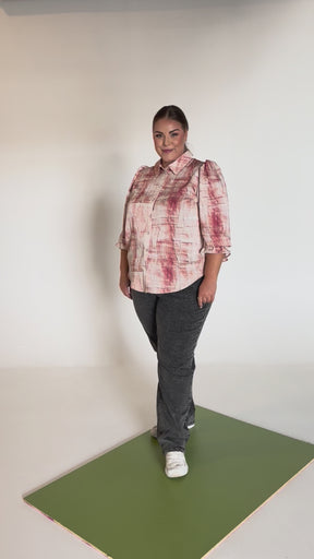 NO. 1 BY OX Elegant skjorte med 3/4 ærmer Skjorter Light pink earth print