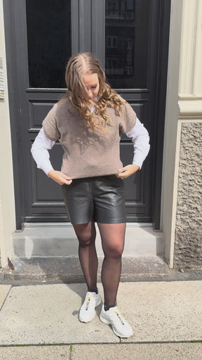 BTFCPH Eksklusiv pullover i 100% cashmere med korte ærmer Knit Brun