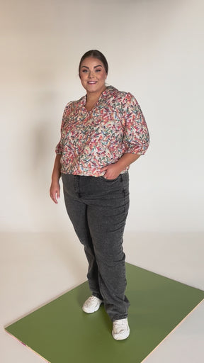 NO. 1 BY OX Bluse med fugleprint Skjorter Cream w coloured birds