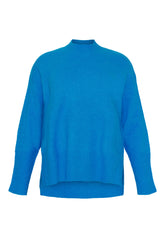 NO. 1 BY OX striktrøje med ribkant i hals Sweaters Clear Blue