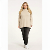 NO. 1 BY OX striktrøje med ribkant i hals Sweaters Cream White