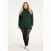 NO. 1 BY OX striktrøje med ribkant i hals Sweaters Grøn