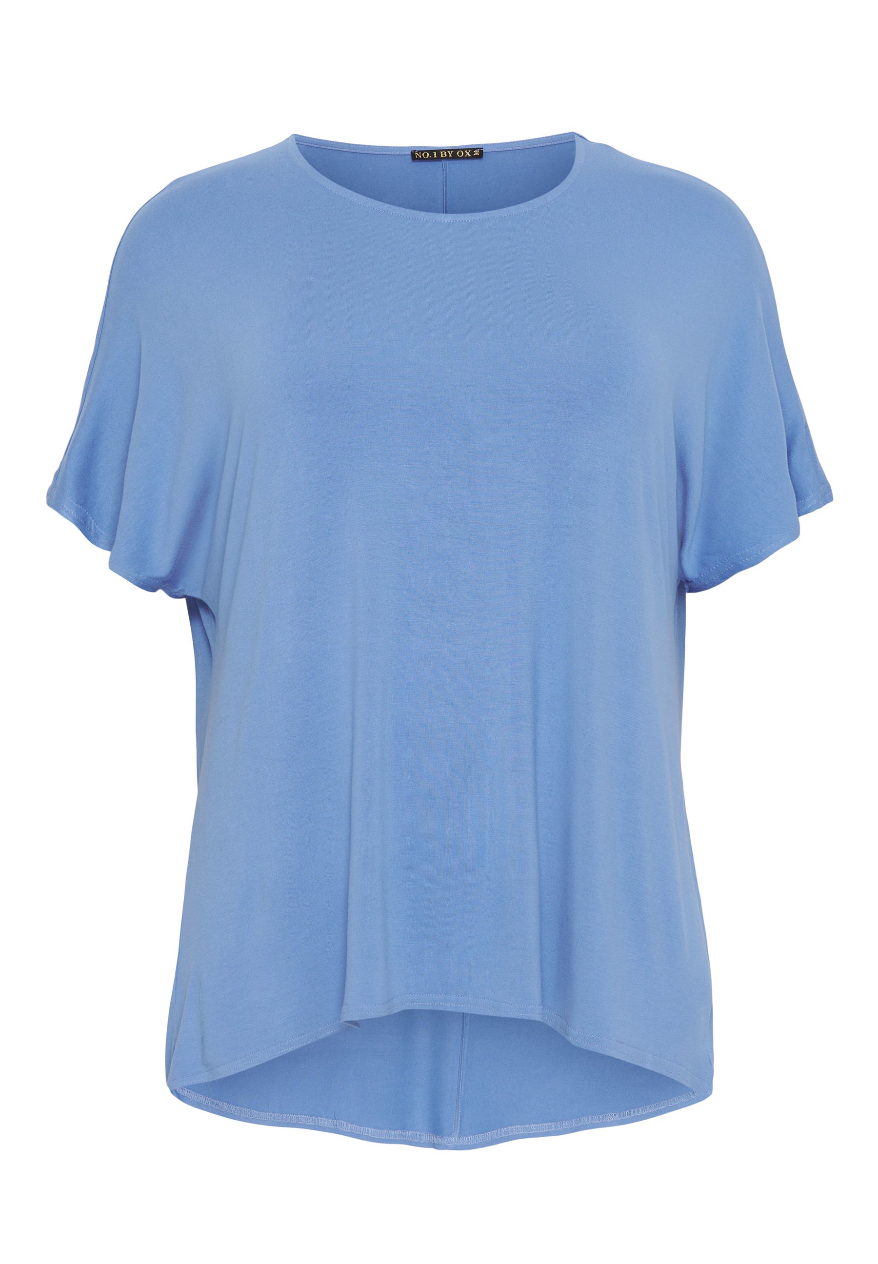 NO. 1 BY OX Basic T-shirt i viskose T-shirts Blå