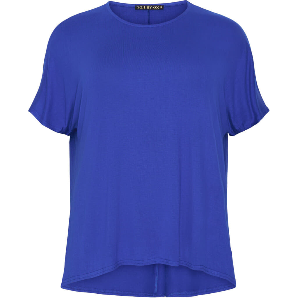 NO. 1 BY OX Basic T-shirt i viskose T-shirts Blå