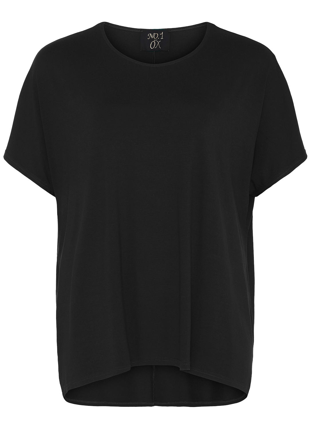 NO. 1 BY OX Basic T-shirt i viskose T-shirts Sort