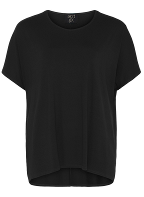 NO. 1 BY OX Basic T-shirt i viskose T-shirts Sort