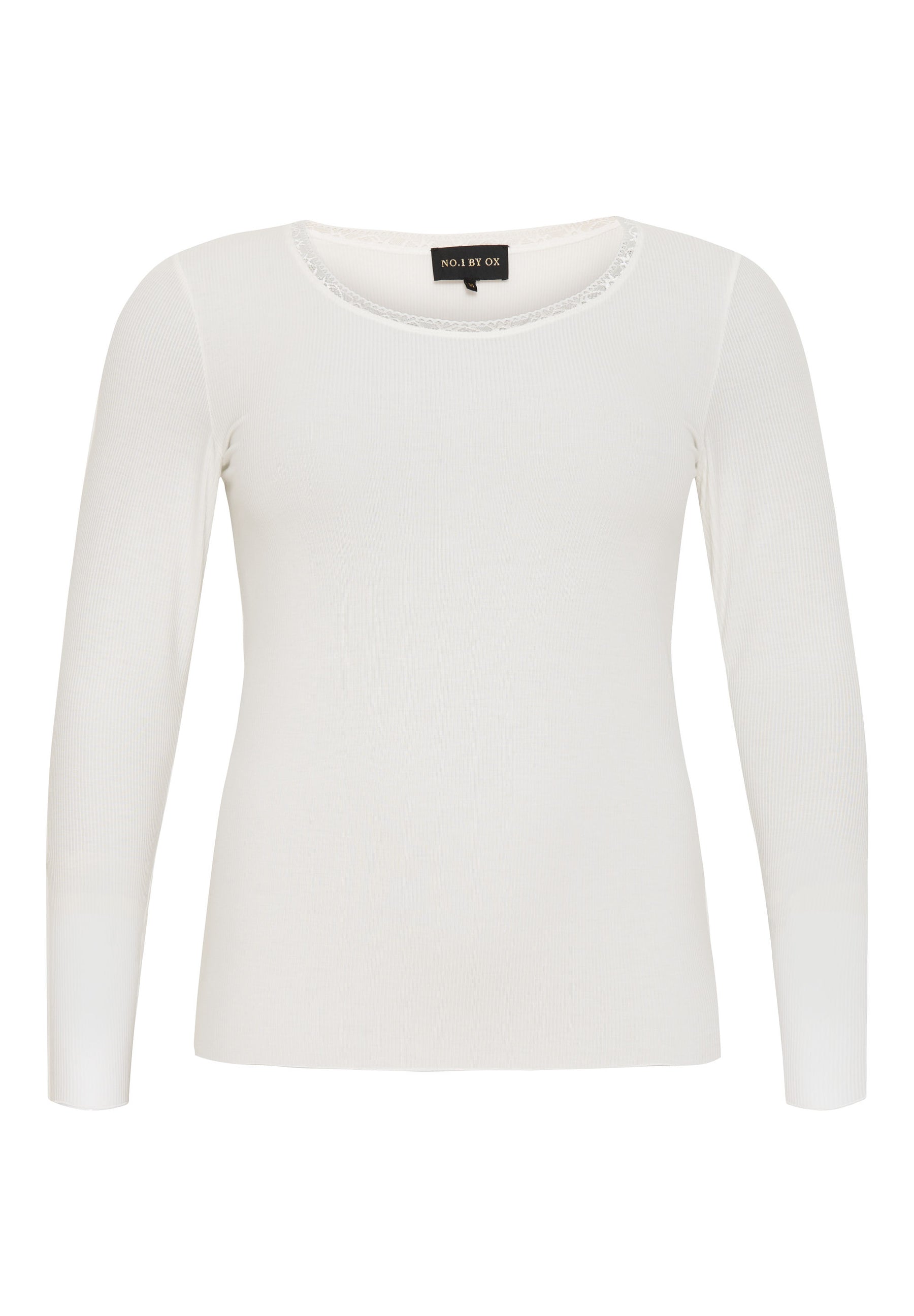 NO. 1 BY OX Basic langærmet T-shirt T-shirts Hvid