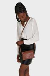 Orchid Crossbody taske i læder Tasker Brun
