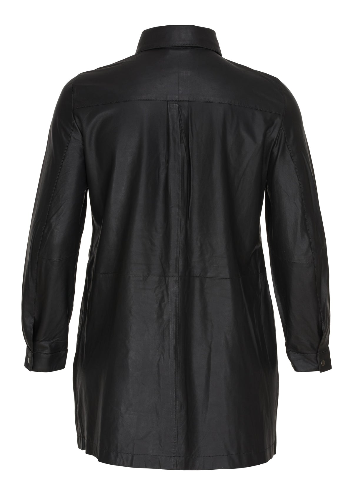 NO. 1 BY OX Lang skjorte i læder (Str. 36-46) Skjorter Sort
