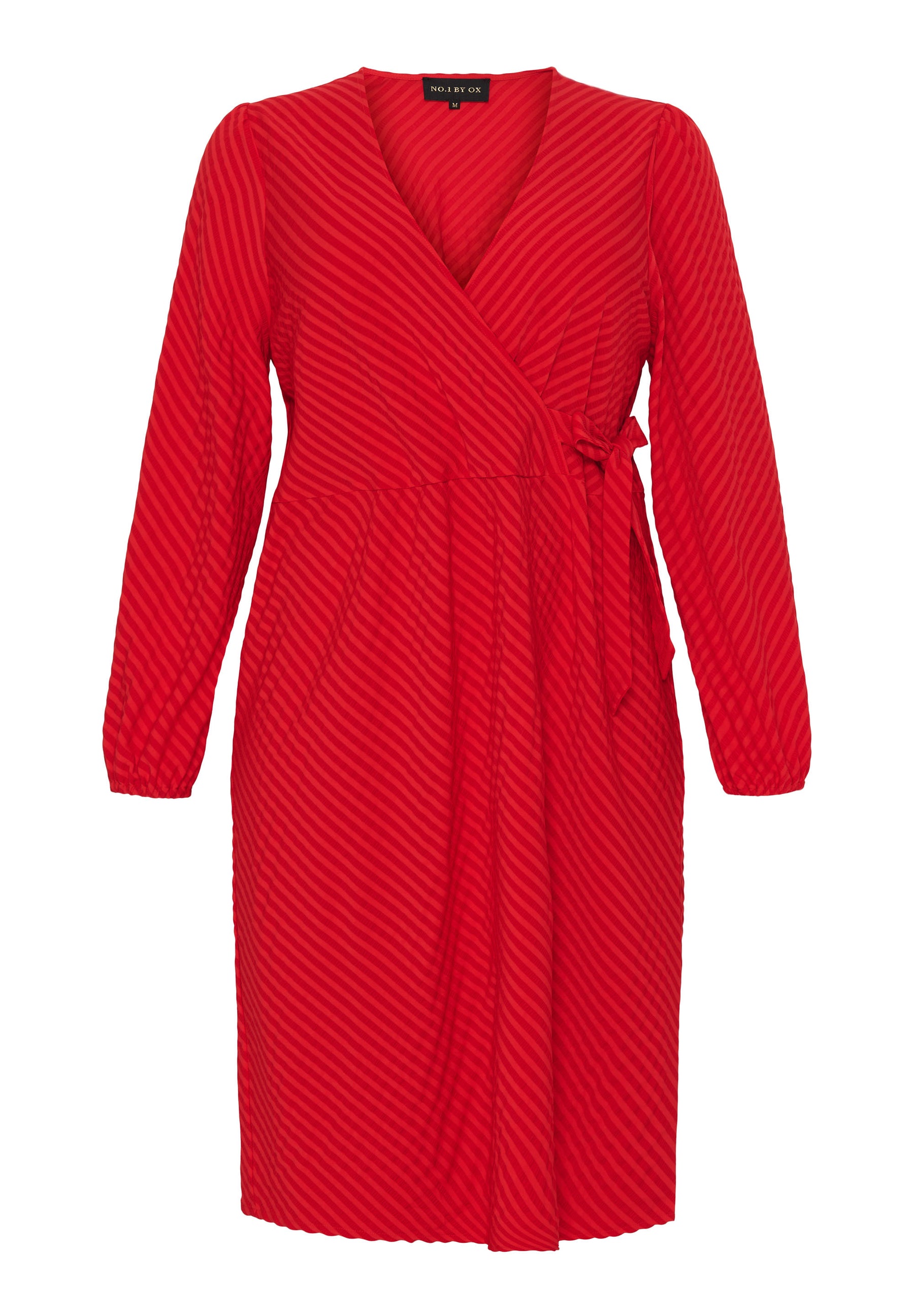 NO. 1 BY OX Langærmet kjole med slå-om detalje Kjoler Rød