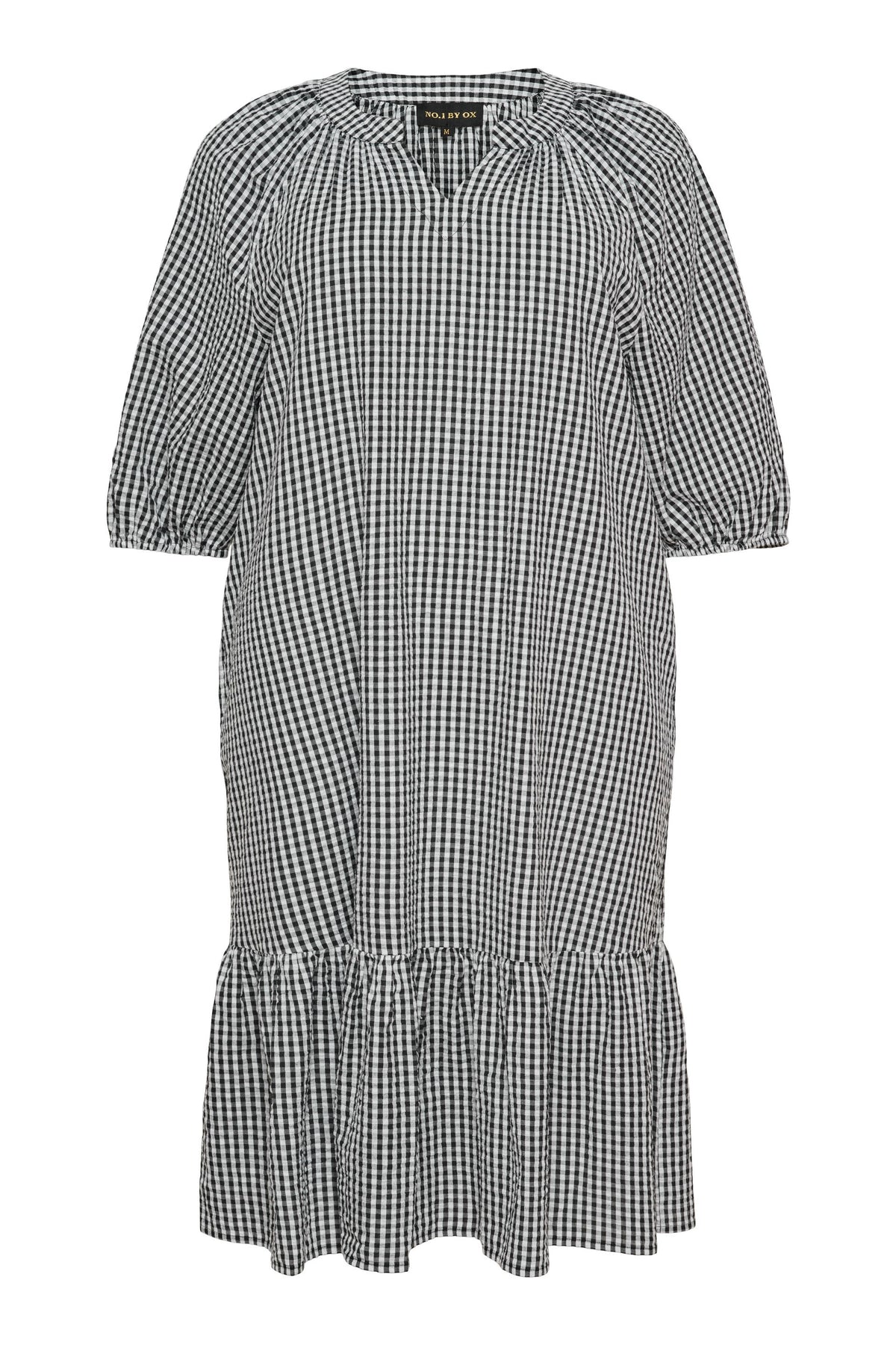 NO. 1 BY OX Midi-kjole med flæsekant Kjoler Sort