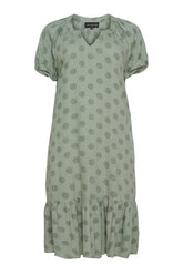 NO. 1 BY OX Midi-kjole med flæsekant Kjoler Grøn