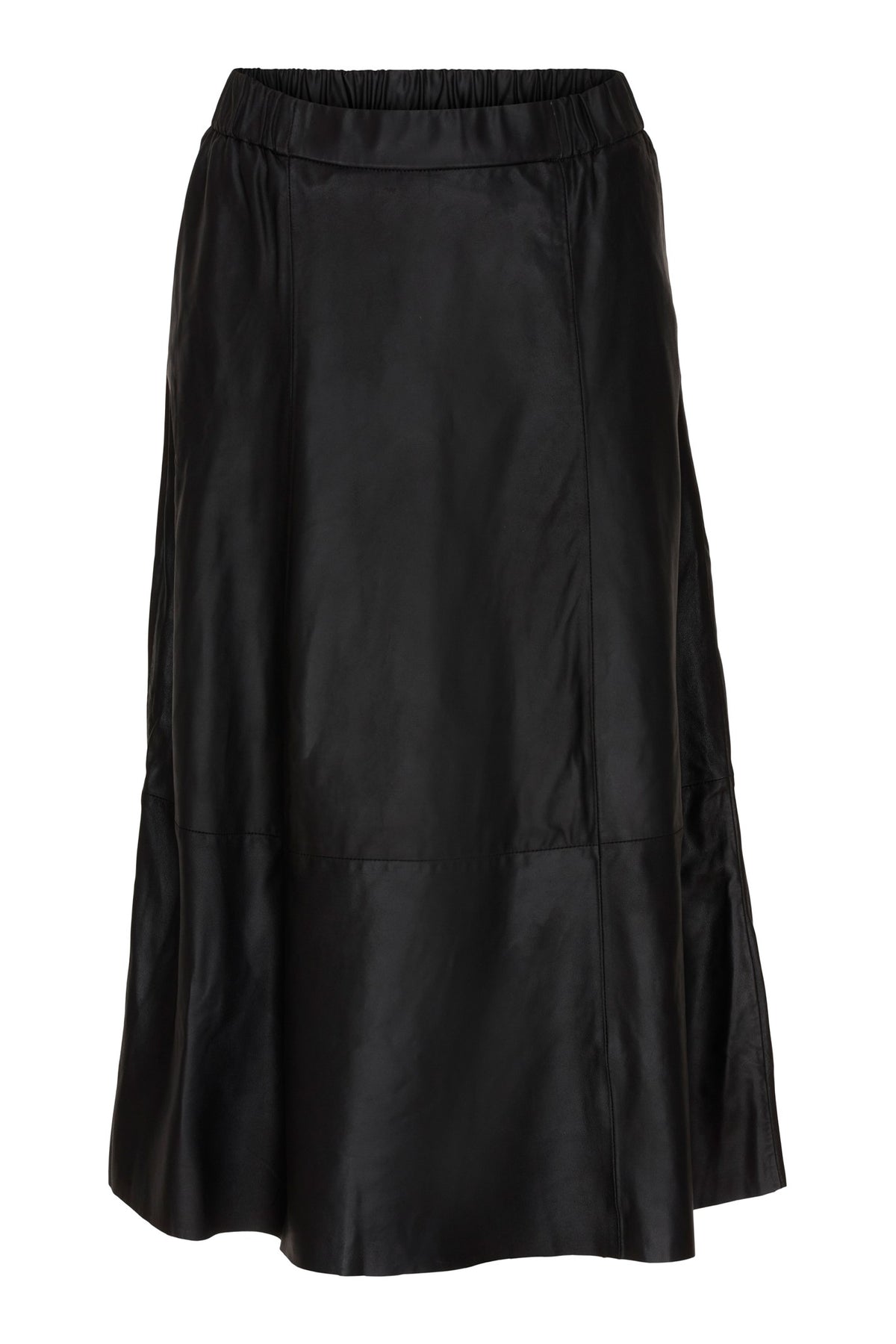 BTFCPH Midi A-shape nederdel i læder Nederdele Sort