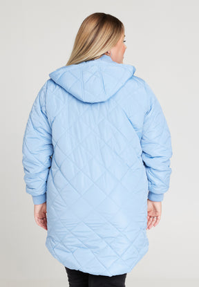 NO. 1 BY OX Quiltet jakke med aftagelig hætte Frakker Blå