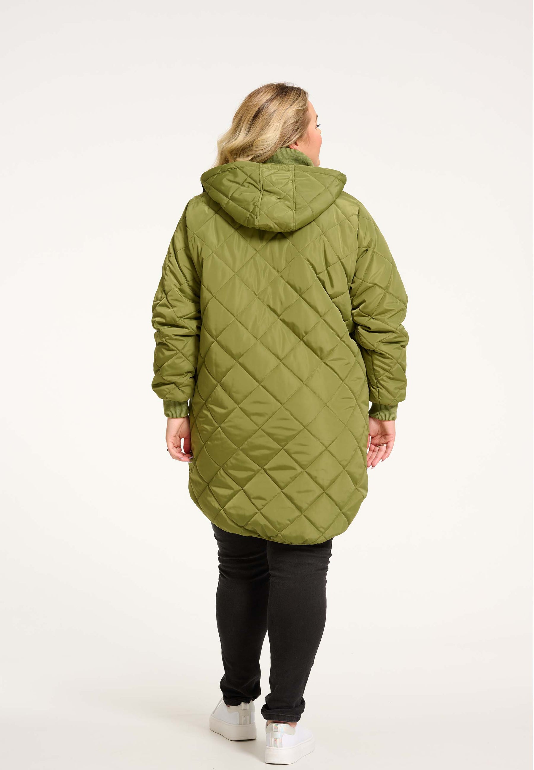 NO. 1 BY OX Quiltet jakke med aftagelig hætte Frakker Grøn