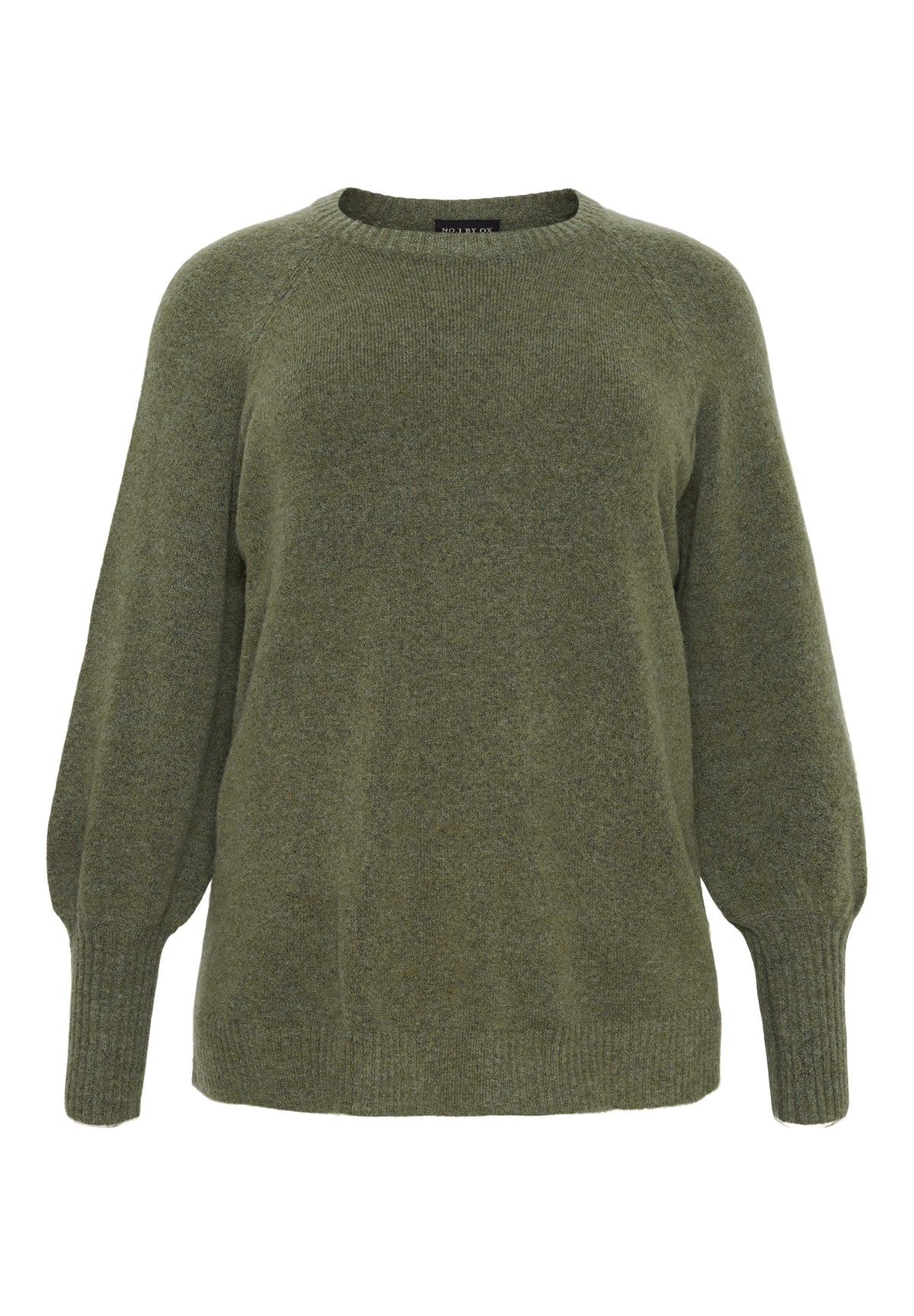 NO. 1 BY OX Strikket sweater med ballonærmer Sweaters Grøn